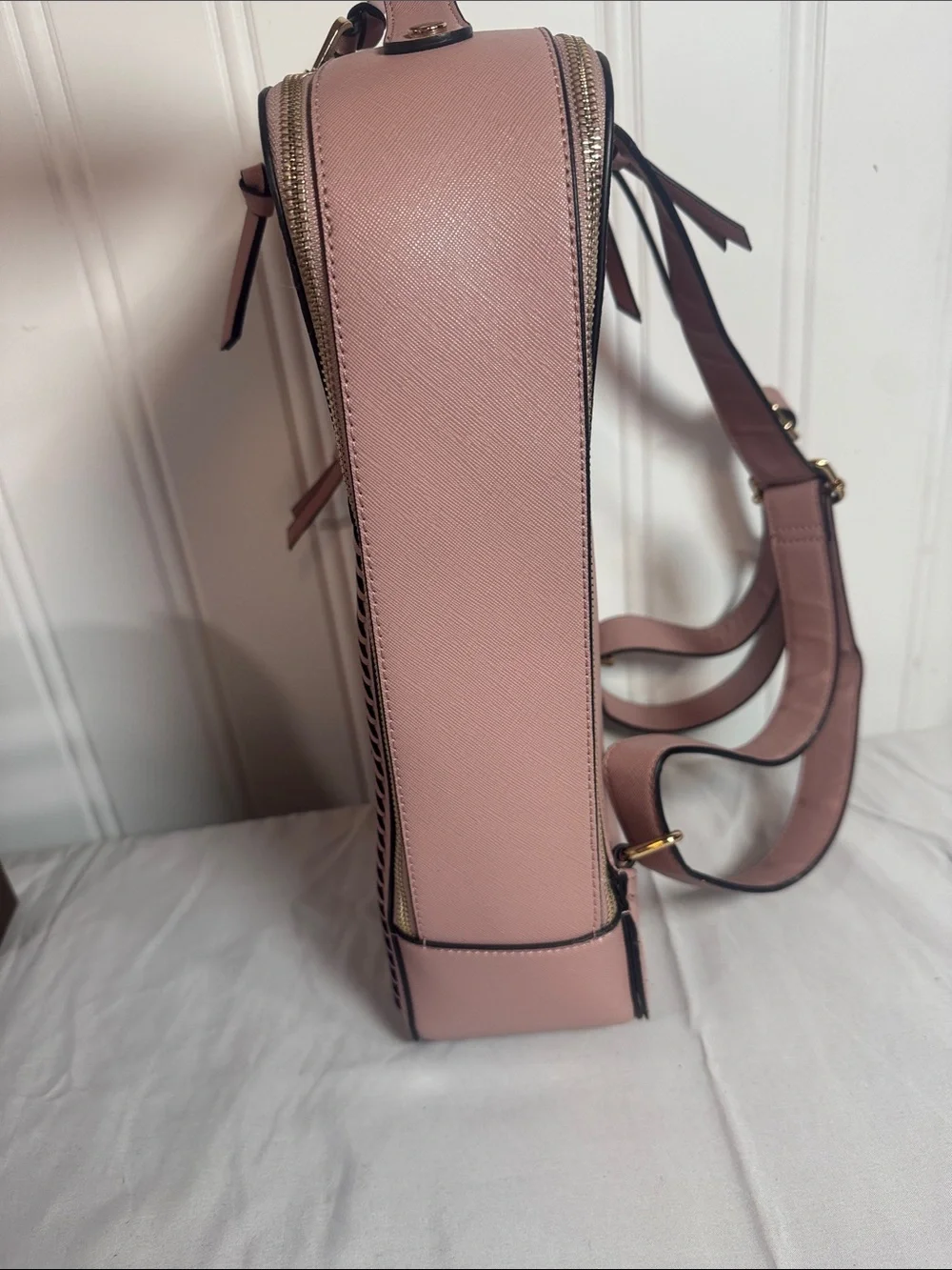 CALPAK Dusty Rose Whipstitch Laptop Backpack  pockets New